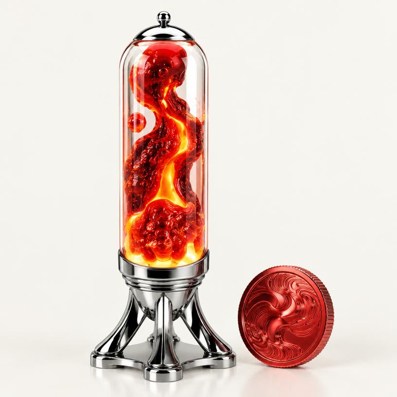 Original fictional lava juice concept and decorative rendercoin