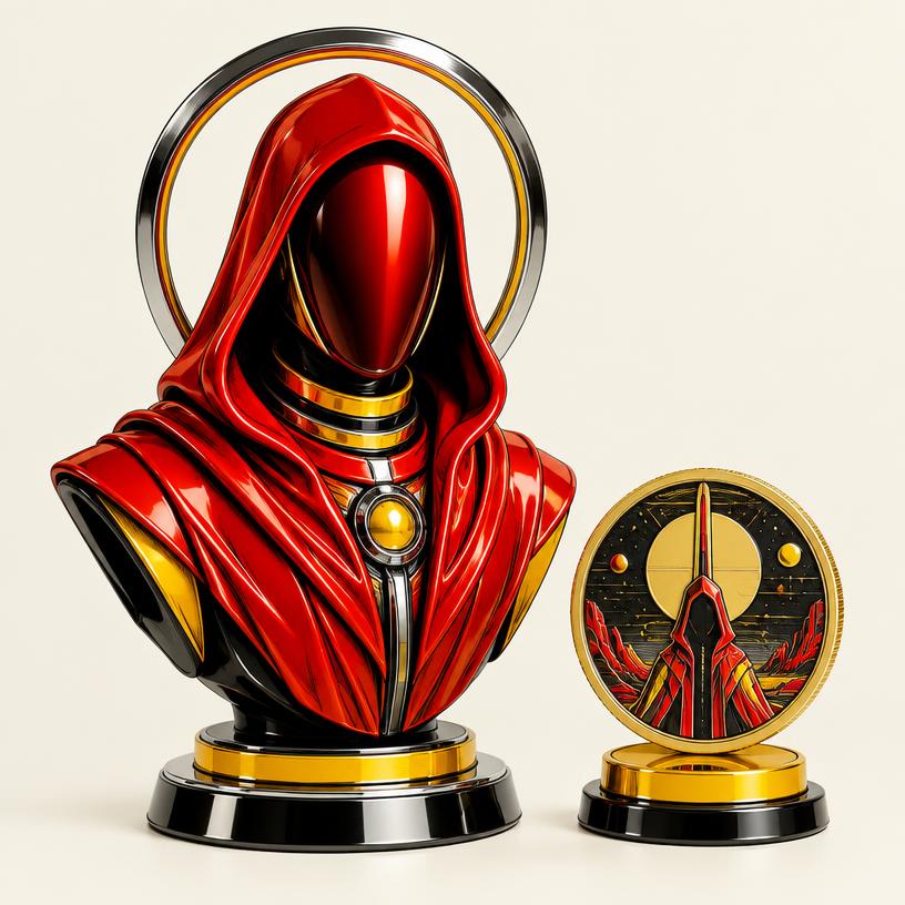 Original fictional purgaset concept and decorative rendercoin