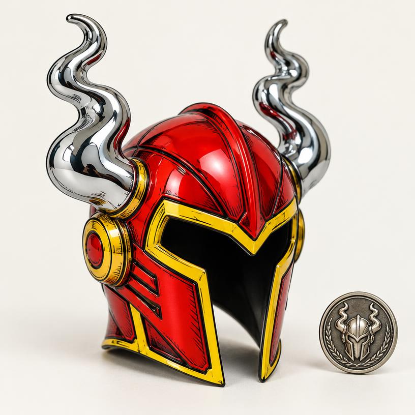 Original fictional satansteez concept and decorative rendercoin